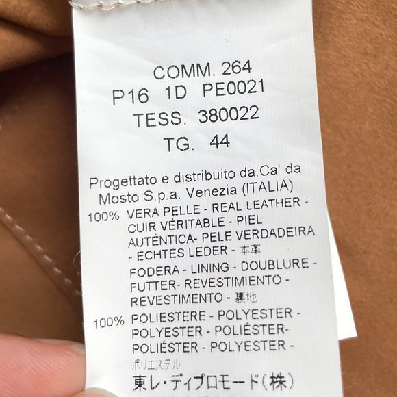 Seventy Sergio Tegon Suede Jacket Camel Size IT 44 US Medium - Picture 13 of 16